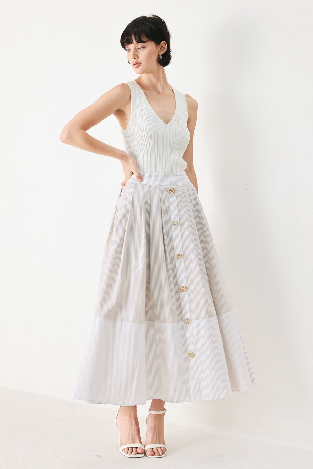 COASTAL LIGHT WOVEN MIDI SKIRT | Boutique In USA, SKIRTS, $ 72.00, A Moment Of Now™