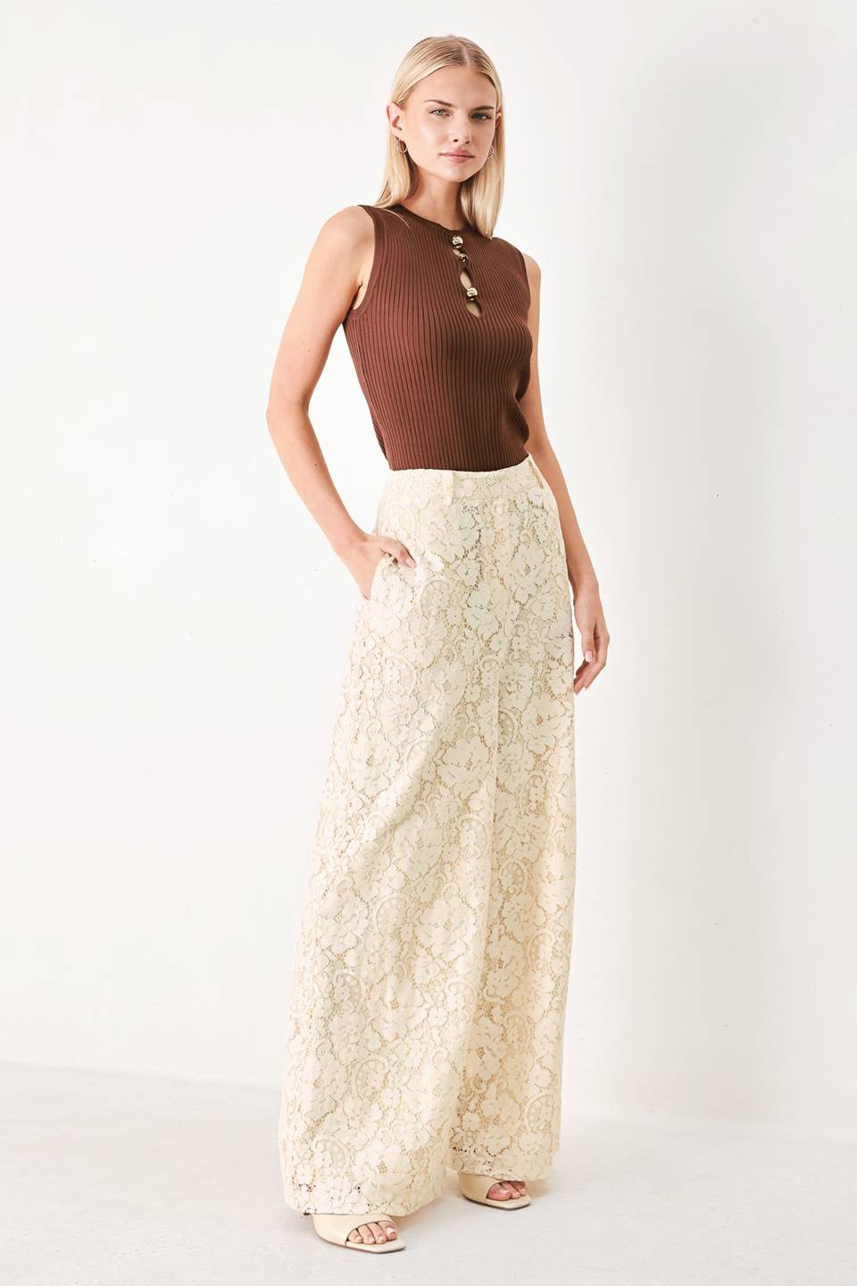 DELICATE BEAUTY WOVEN LACE PANTS | Boutique In USA, PANTS, $ 80.00, A Moment Of Now™