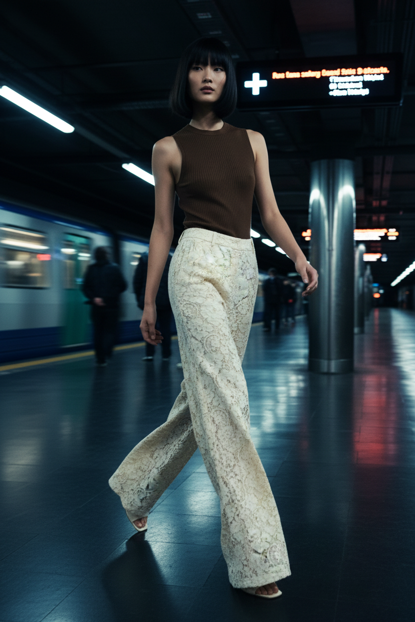 Delicate Beauty Woven Lace Pants