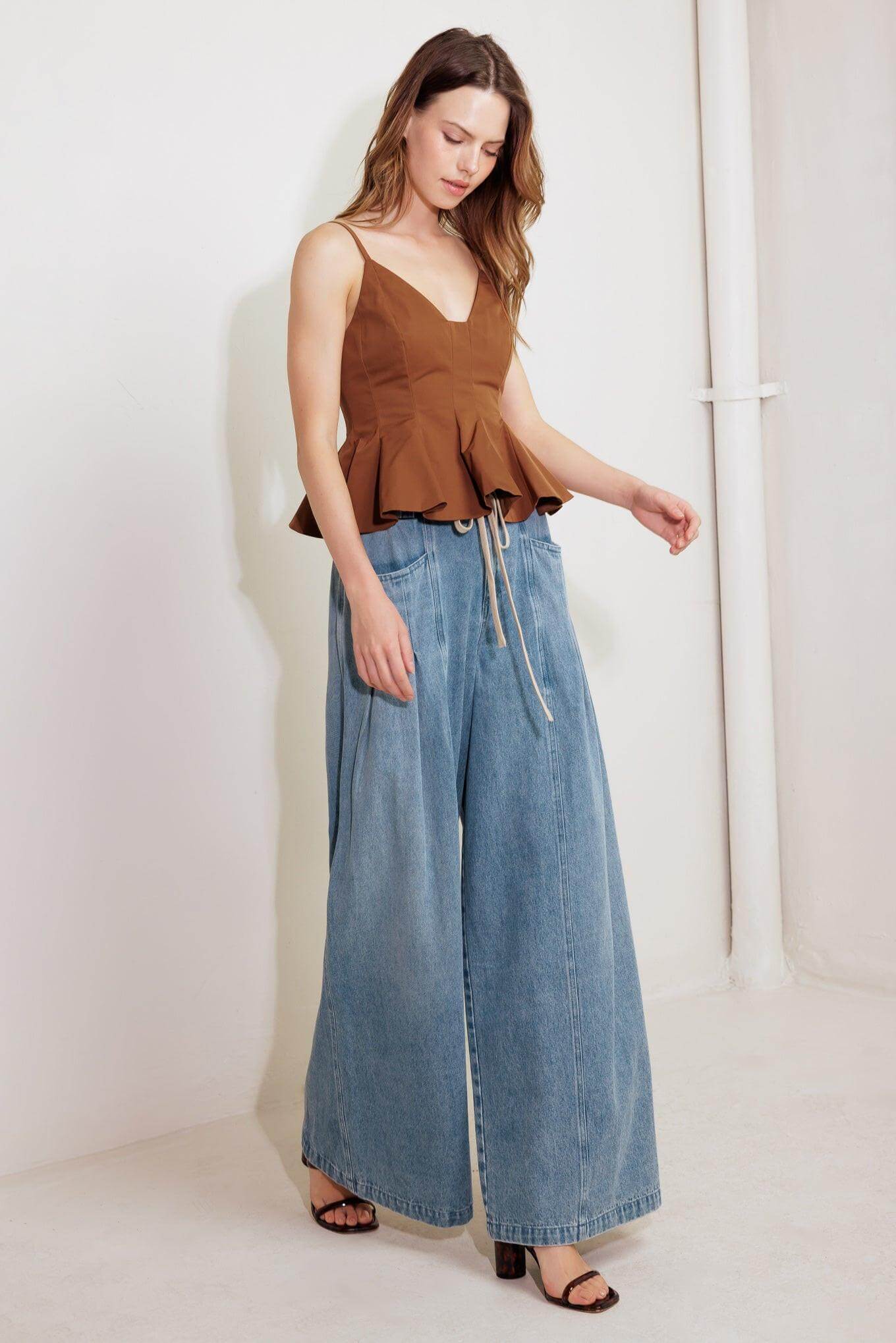CALM & COLLECTED BLUE DENIM PANTS | Boutique In USA, PANTS, $ 70.00, A Moment Of Now™