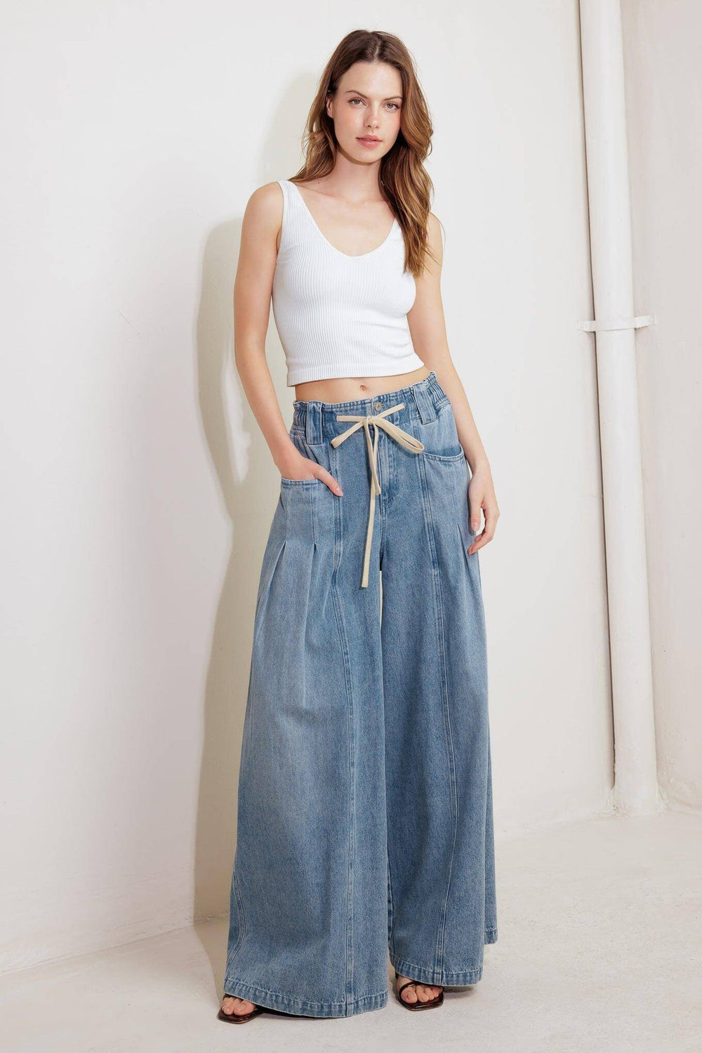 CALM & COLLECTED BLUE DENIM PANTS | Boutique In USA, PANTS, $ 70.00, A Moment Of Now™
