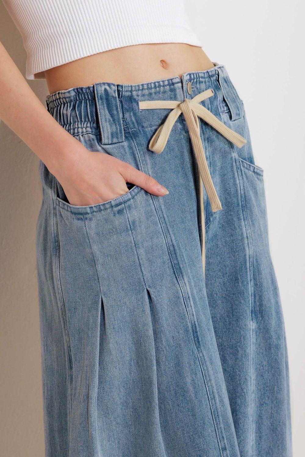CALM & COLLECTED BLUE DENIM PANTS | Boutique In USA, PANTS, $ 70.00, A Moment Of Now™