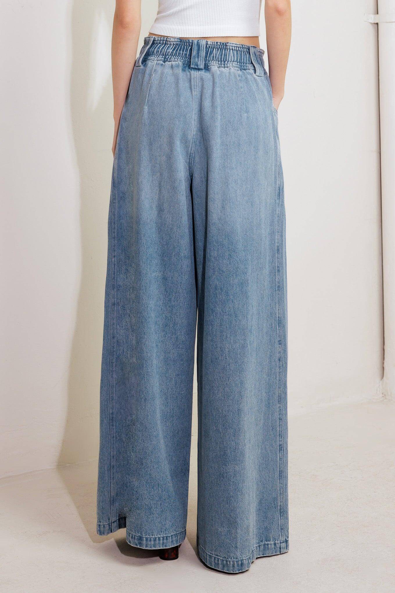 CALM & COLLECTED BLUE DENIM PANTS | Boutique In USA, PANTS, $ 70.00, A Moment Of Now™