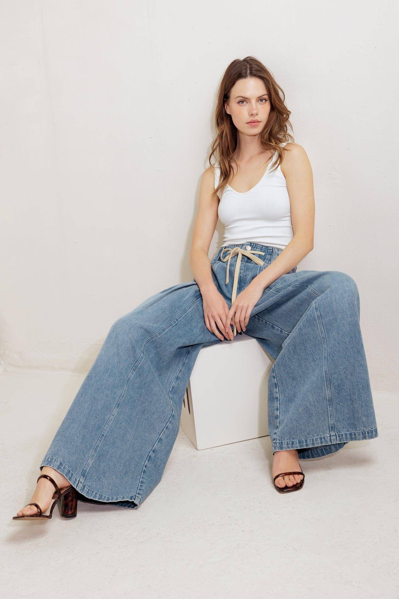 CALM & COLLECTED BLUE DENIM PANTS | Boutique In USA, PANTS, $ 70.00, A Moment Of Now™
