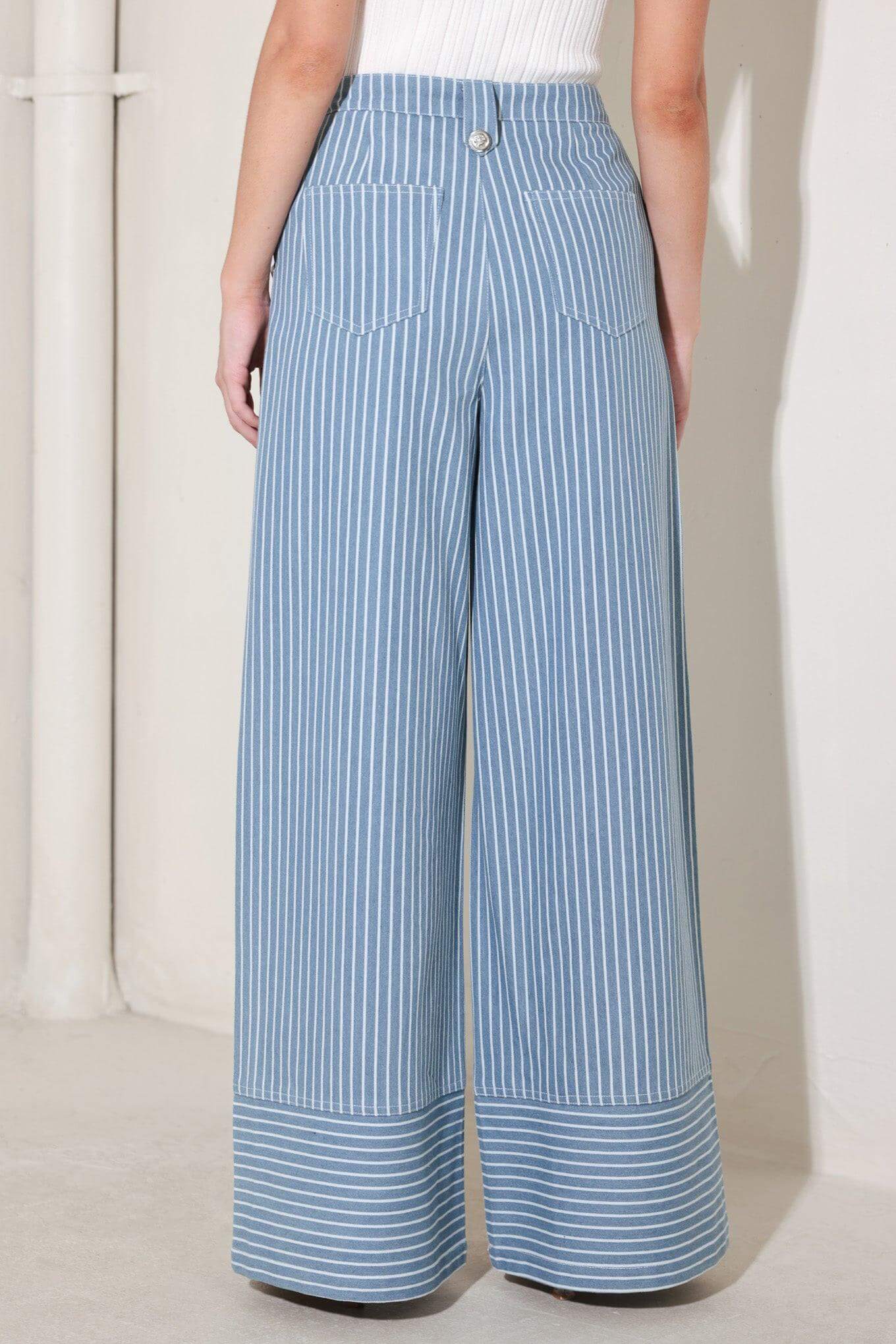 PINSTRIPE PRESTIGE WOVEN PANTS | Boutique In USA, PANTS, $ 70.00, A Moment Of Now™
