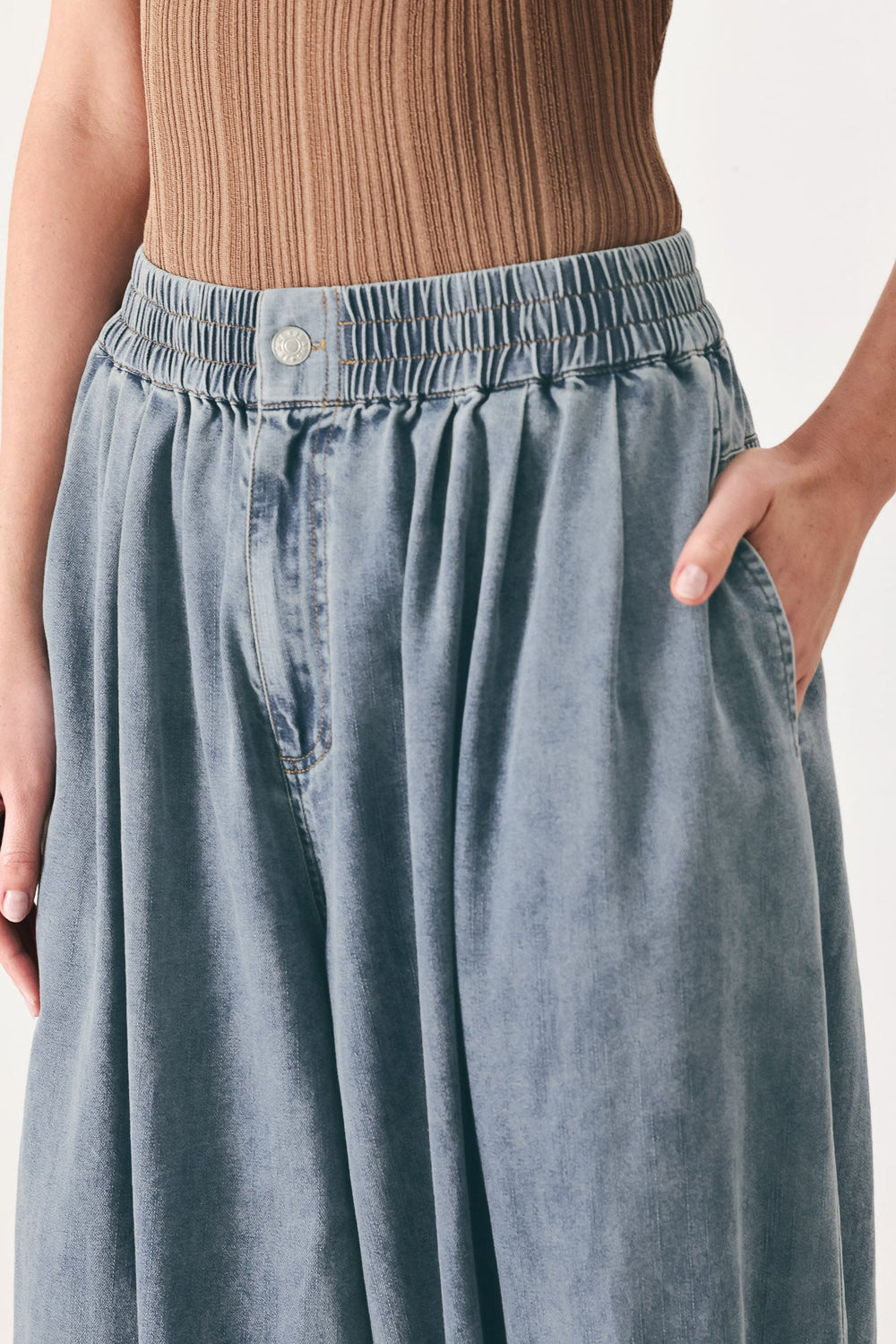 EASY VOLUME DENIM GENIE PANTS | Boutique In USA, PANTS, $ 74.00, A Moment Of Now™