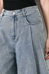 [Preorder] Sky Charmer Denim Culotte Pants, SHORTS, $ 70.00, A Moment Of Now™