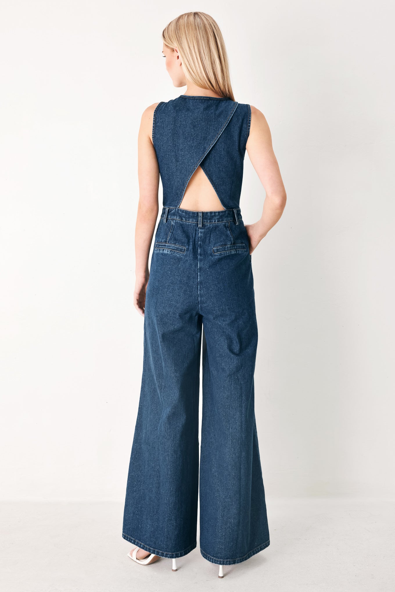 Runway Hit Line Denim Jumpsuit