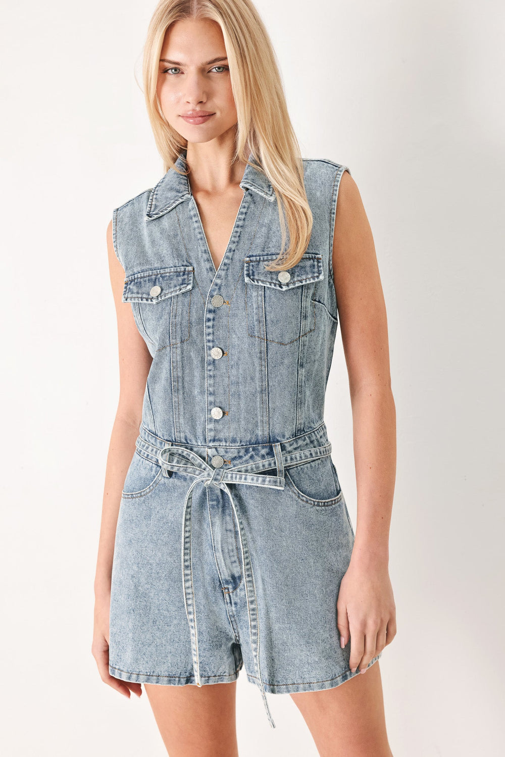 Weekend Blue Look Denim Romper, JUMPSUIT, $ 76.00, A Moment Of Now™