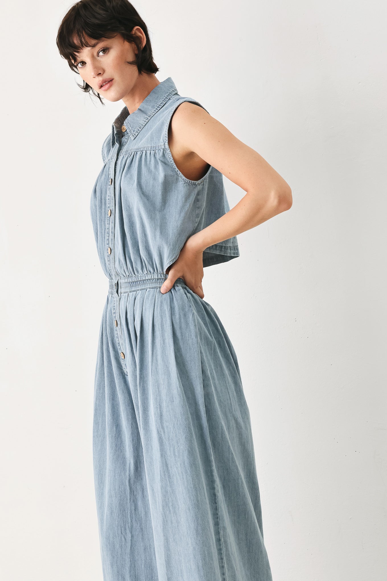 Ocean Air Denim Jumpsuit, JUMPSUIT, $ 96.00, A Moment Of Now™