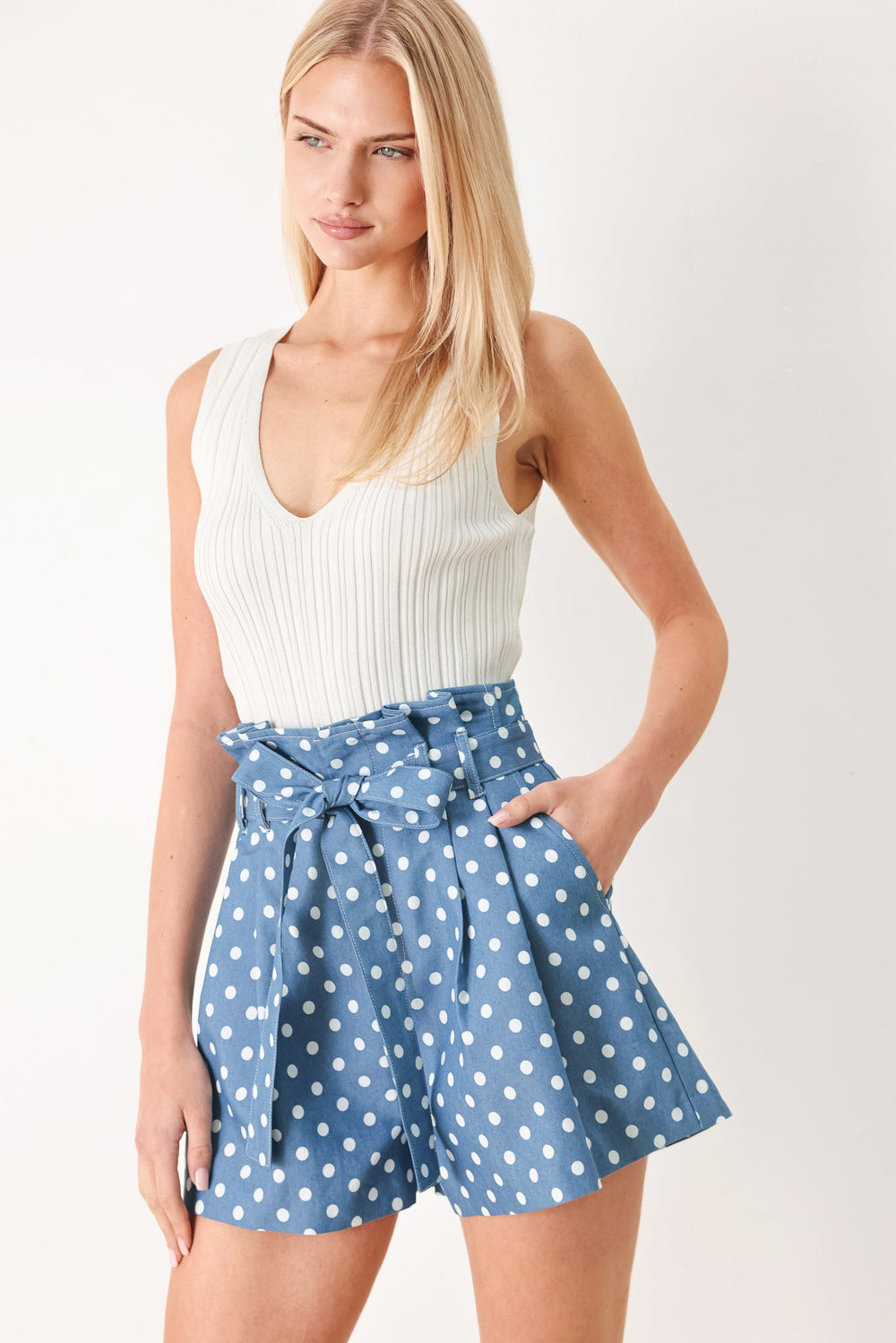Flirty Dots Tie Woven Shorts, SHORTS, $ 64.00, A Moment Of Now™