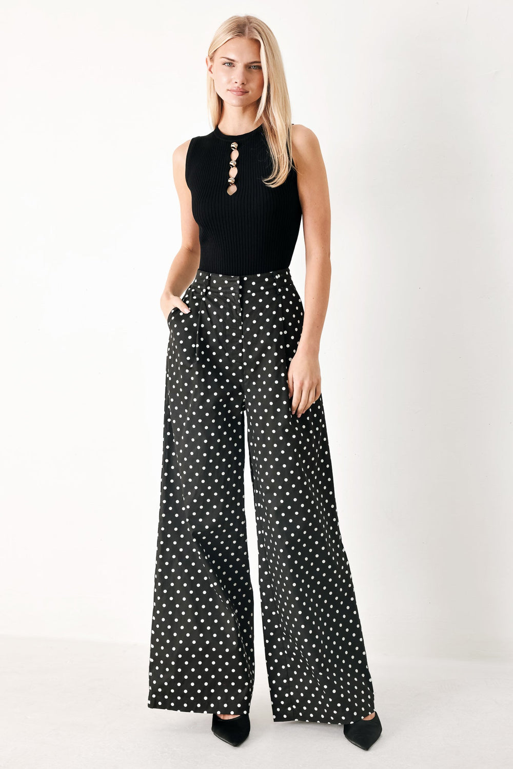 Forever Chic Polka Woven Pants, PANTS, $ 76.00, A Moment Of Now™