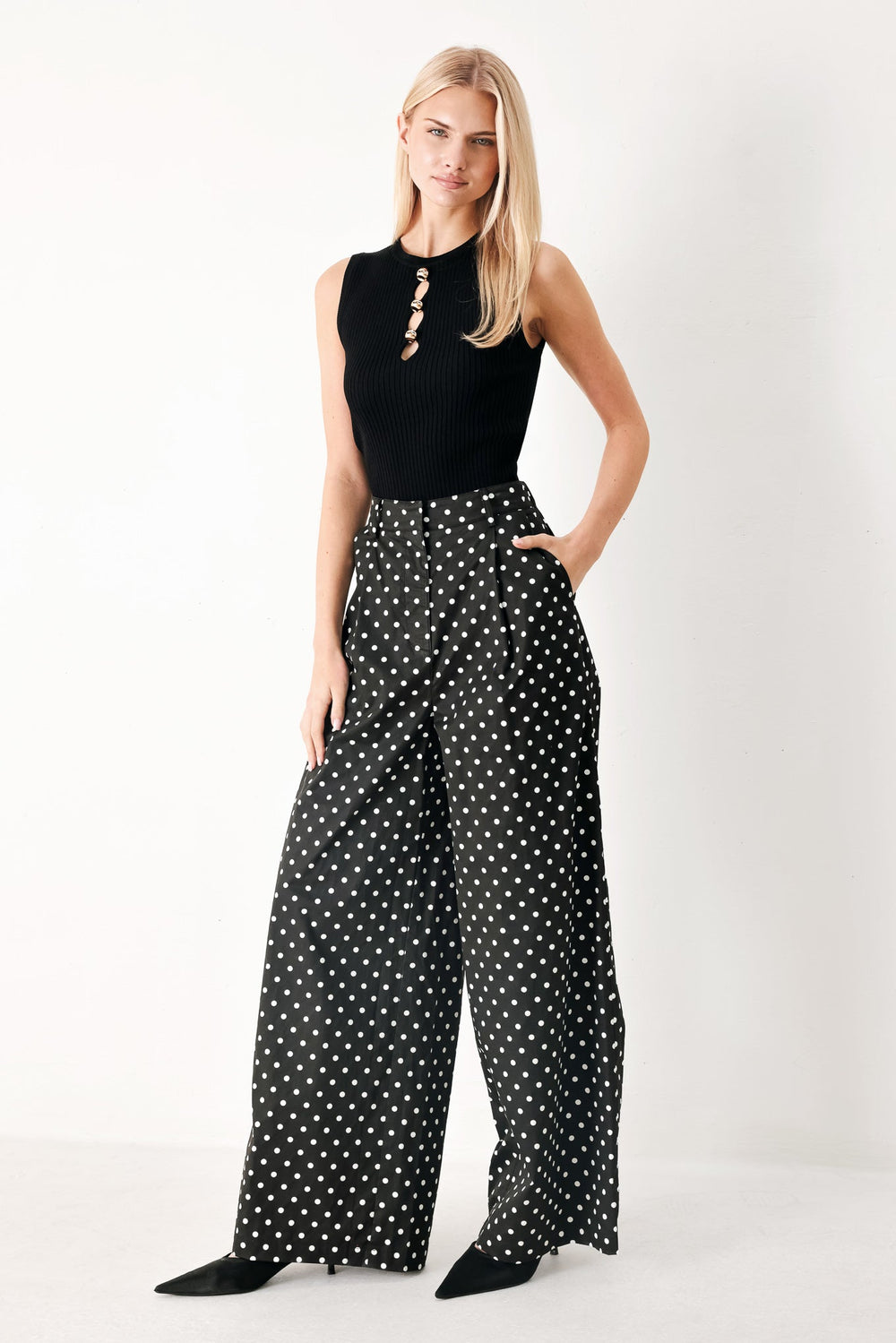 Forever Chic Polka Woven Pants, PANTS, $ 76.00, A Moment Of Now™