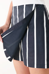 DARK RHYTHM STRIPE WOVEN SKORT | Boutique In USA, SHORTS, $ 60.00, A Moment Of Now™