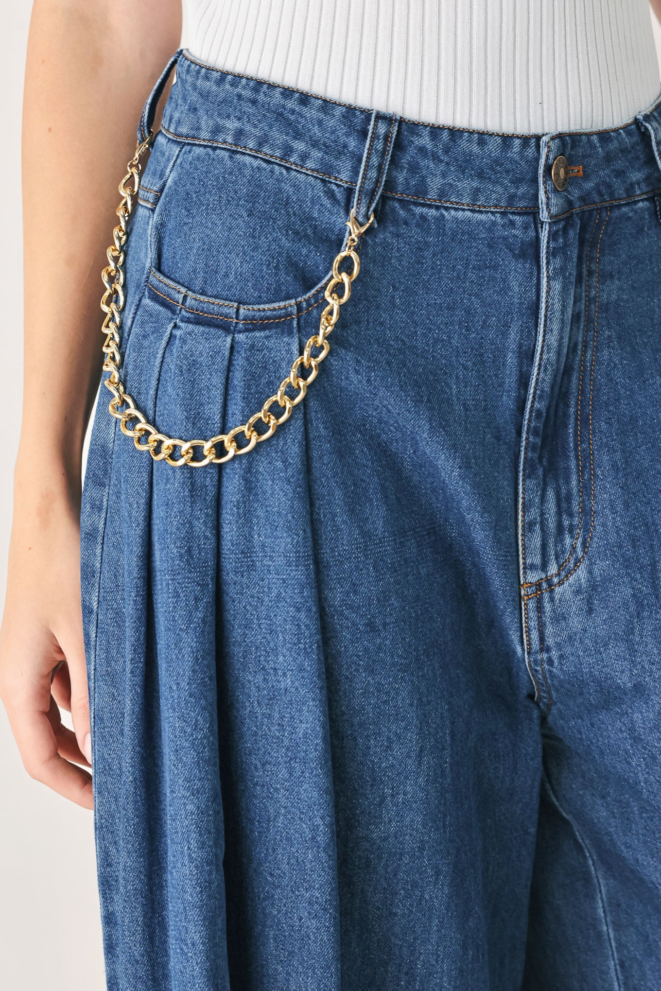 Statement Blue Wide Leg Denim Pants | Boutique In USA, PANTS, $ 78.00, A Moment Of Now™