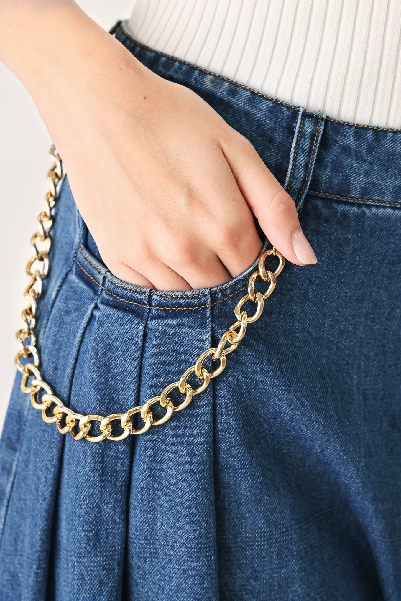 Statement Blue Wide Leg Denim Pants | Boutique In USA, PANTS, $ 78.00, A Moment Of Now™