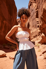 Beach Club Woven Strapless Top | Boutique In USA, TOPS, $ 46.00, A Moment Of Now™