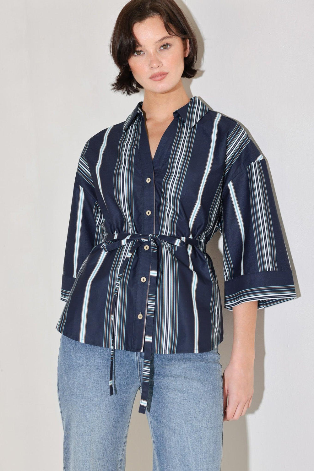 City Stripe Woven Top, TOPS, $ 60.00, A Moment Of Now™