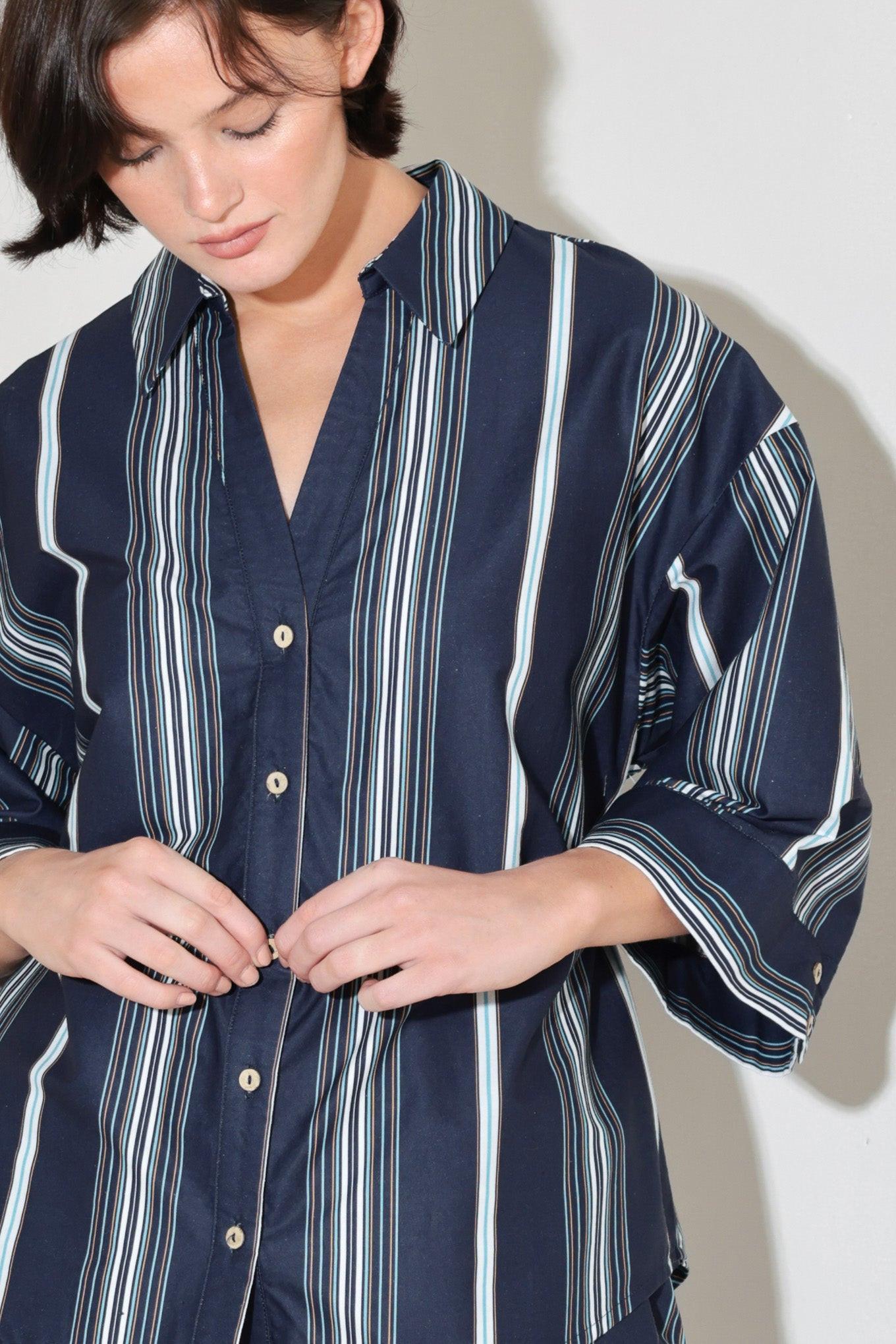 City Stripe Woven Top, TOPS, $ 60.00, A Moment Of Now™