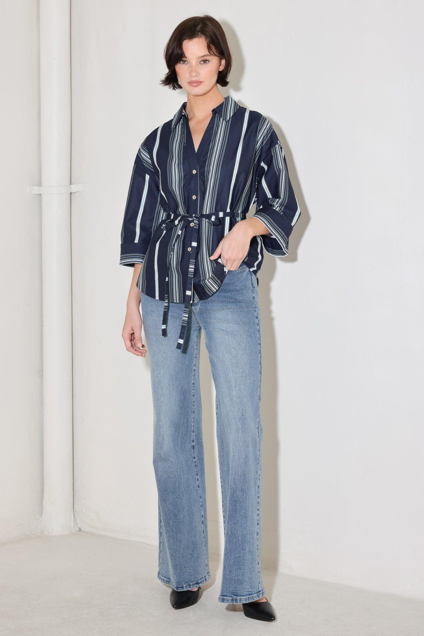 City Stripe Woven Top, TOPS, $ 60.00, A Moment Of Now™