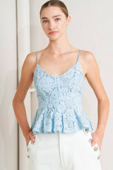 PURELY ROMANTIC WOVEN LACE CAMI TOP | Boutique In USA, TOPS, $ 60.00, A Moment Of Now™