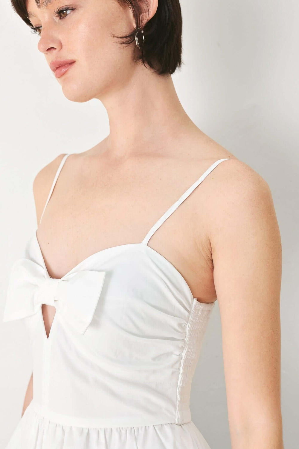 SUNSET BOW WHITE WOVEN TOP | Boutique In USA, TOPS, $ 54.00, A Moment Of Now™