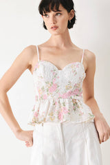 GARDEN STAY WOVEN BUSTIER TOP | Boutique In USA, TOPS, $ 60.00, A Moment Of Now™