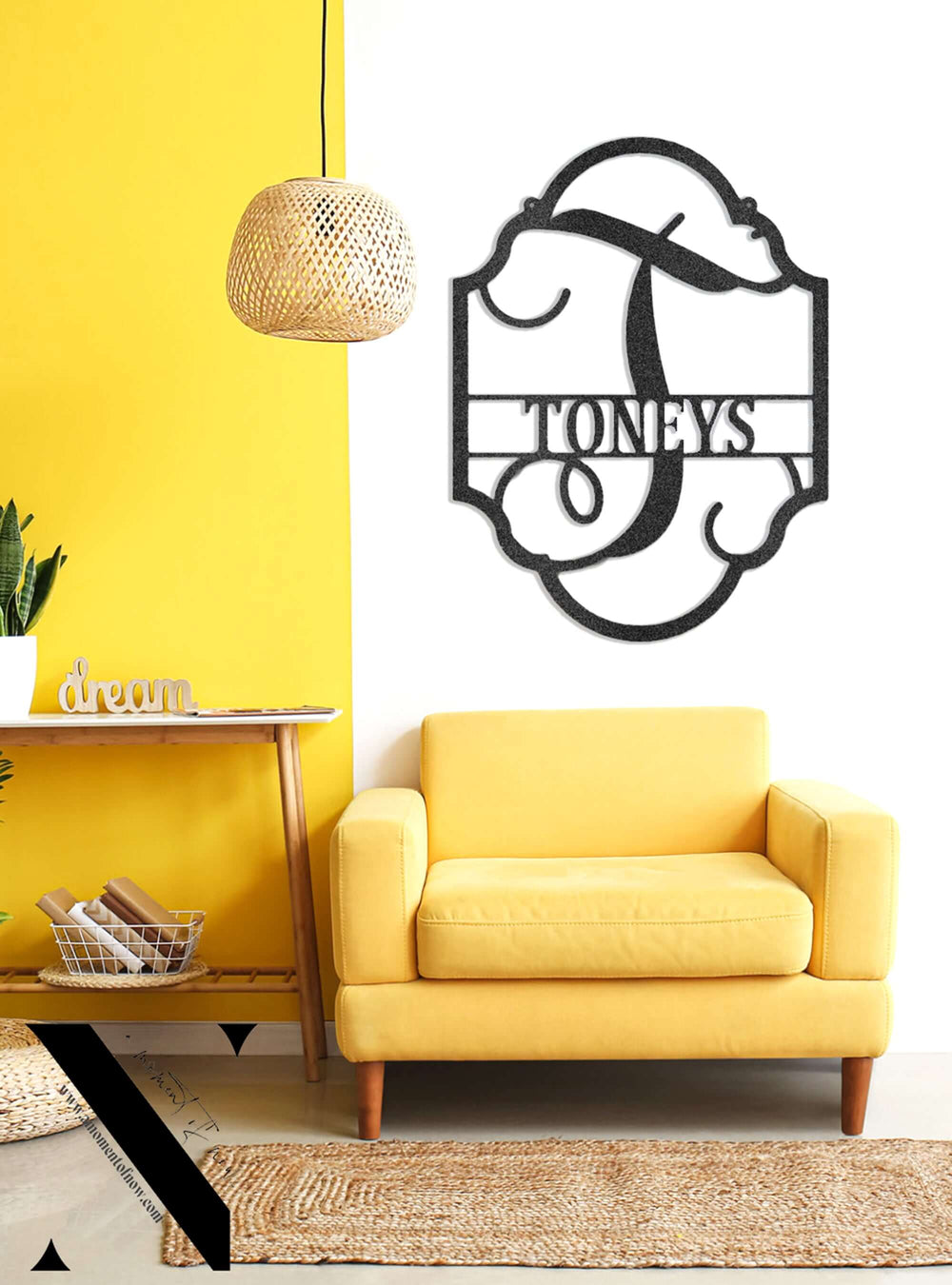 Custom Family Name Initial Metal Sign Wall Decor USA Made Metal Decal, Metal Signs, $ 47.95, A Moment Of Now™