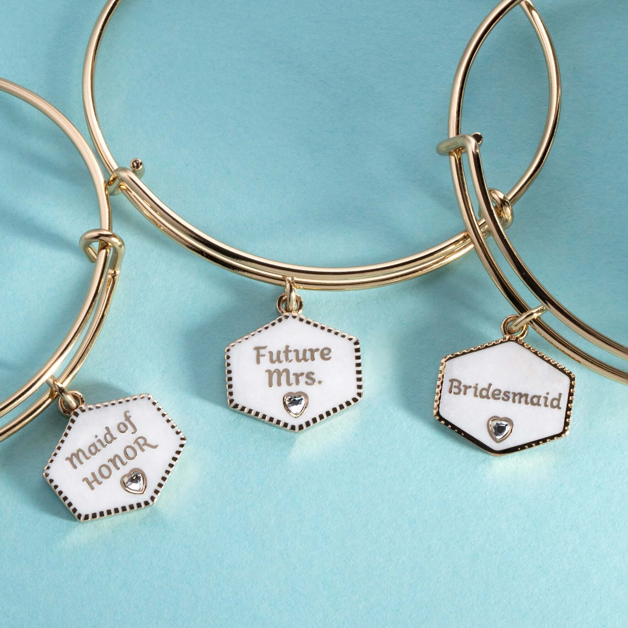 'Future Mrs.' Mother of Pearl Charm Bangle, Bracelets, $ 28.00, A Moment Of Now™