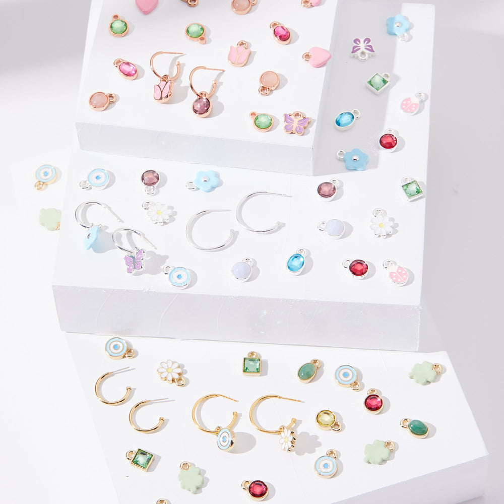Rose Hoop Earring Charm, Circle, Charms & Pendants, $ 4.90, A Moment Of Now™
