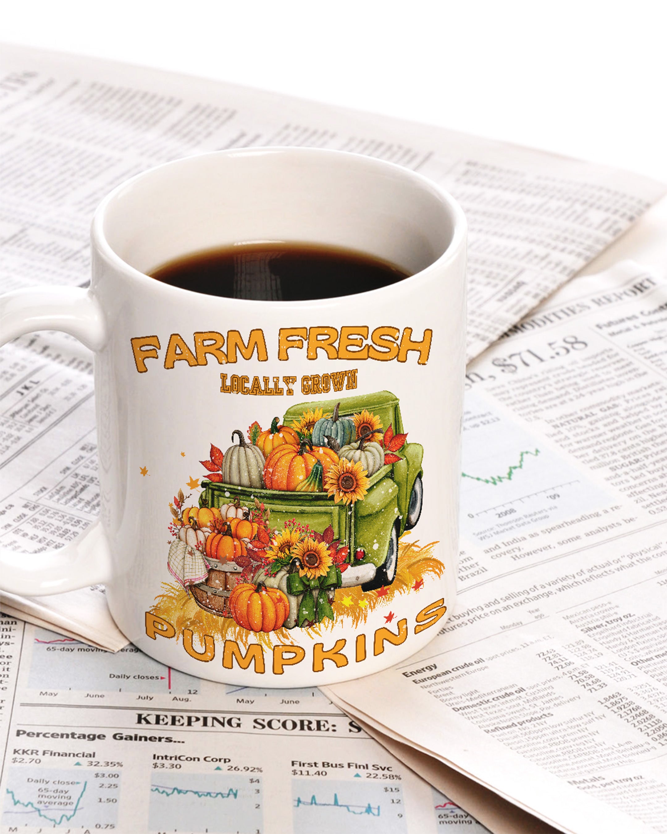 Fresh Farm Local Pumpkin Market White Coffee Mug