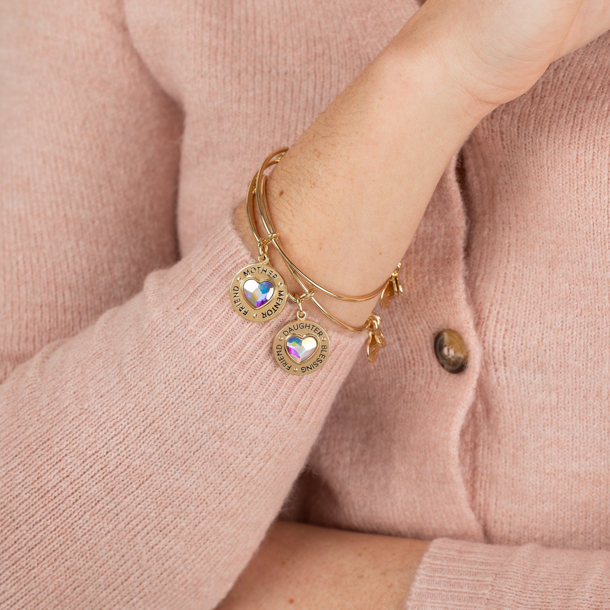 Mother Daughter Charm Bangles, Set of 2, Bracelets, $ 44.00, A Moment Of Now™