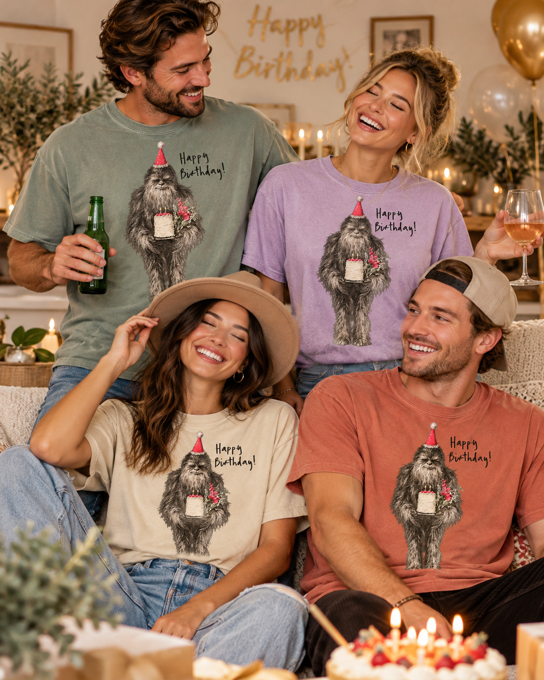 Funny Bigfoot Birthday T-shirt - Birthday Sasquatch Tee