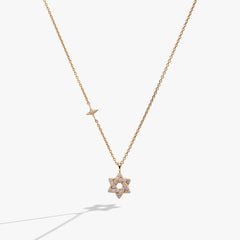 Star of David Delicate Pave Crystal Pendant Necklace, Necklaces, $ 78.00, A Moment Of Now™