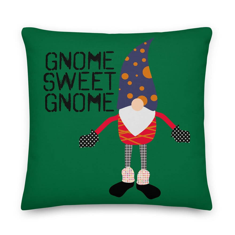Gnome Sweet Gnome Christmas Holiday Decorative Throw Pillow Cushion, Throw Pillows, $ 45.00, A Moment Of Now™