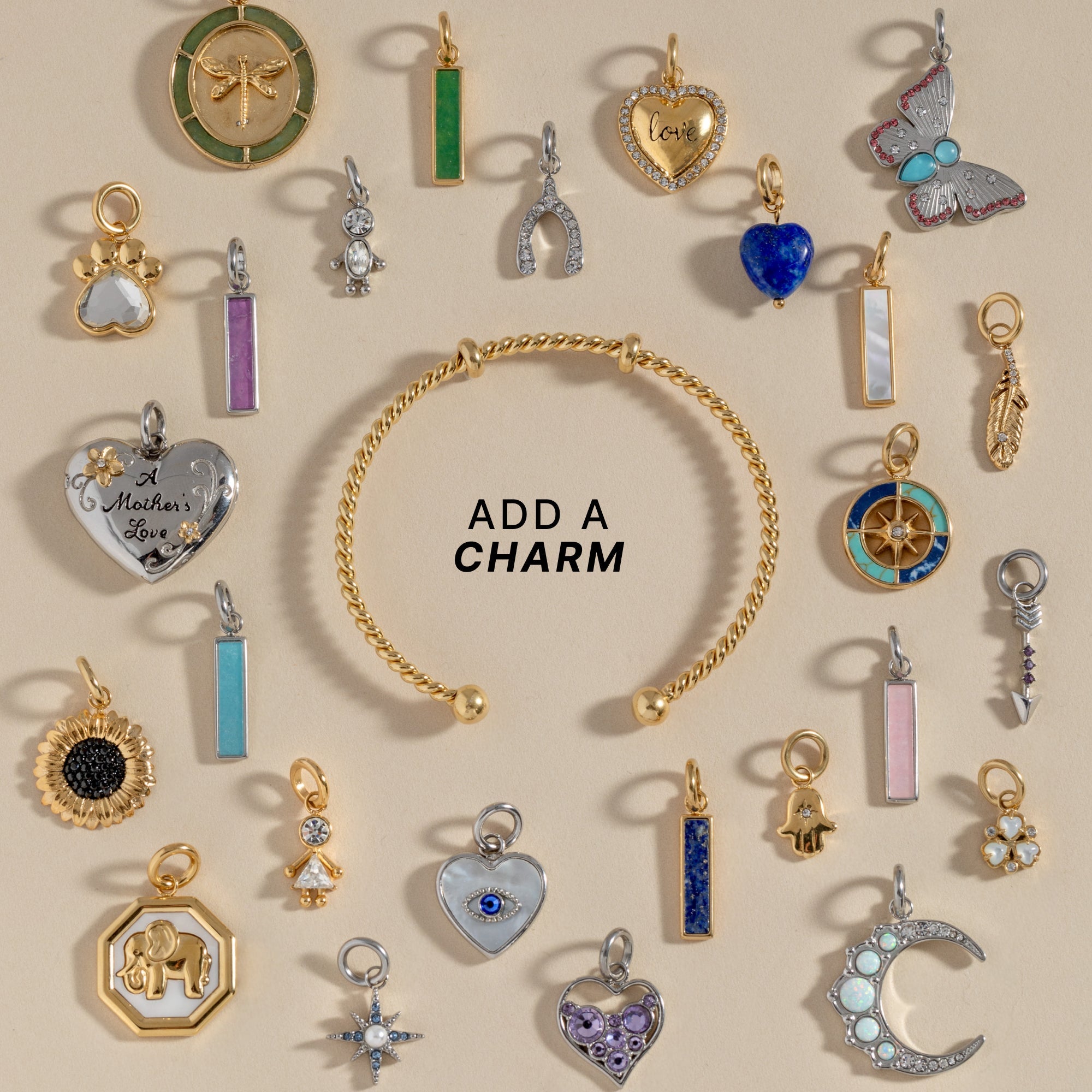 French Rope Charm Bracelet Cuff, Bracelets, $ 28.00, A Moment Of Now™