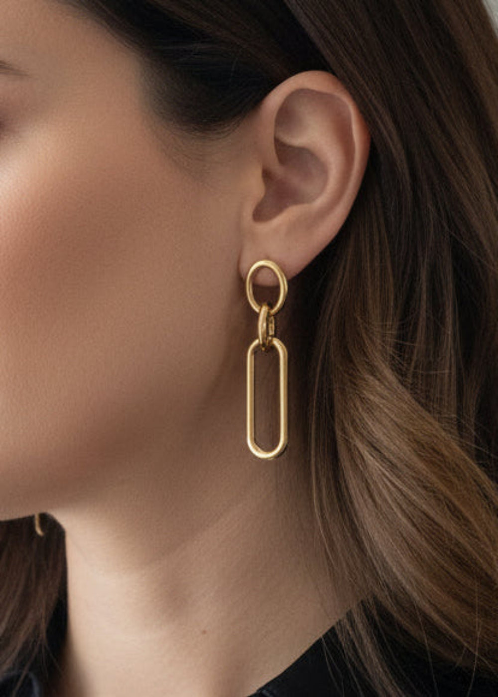 Nivelle Gold Plated Chain Dangle Earrings for Elegant Style, Earrings, $ 10.99, A Moment Of Now™