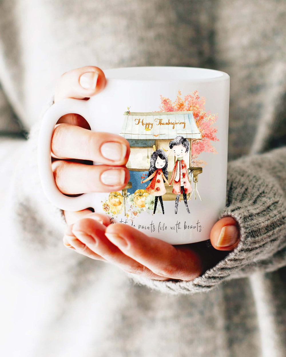 Thanksgiving Gratitude White Coffee Mug for Cozy Sips, Mugs, $ 14.50, A Moment Of Now™