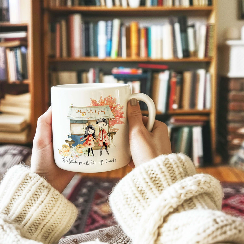 Thanksgiving Gratitude White Coffee Mug for Cozy Sips, Mugs, $ 14.50, A Moment Of Now™