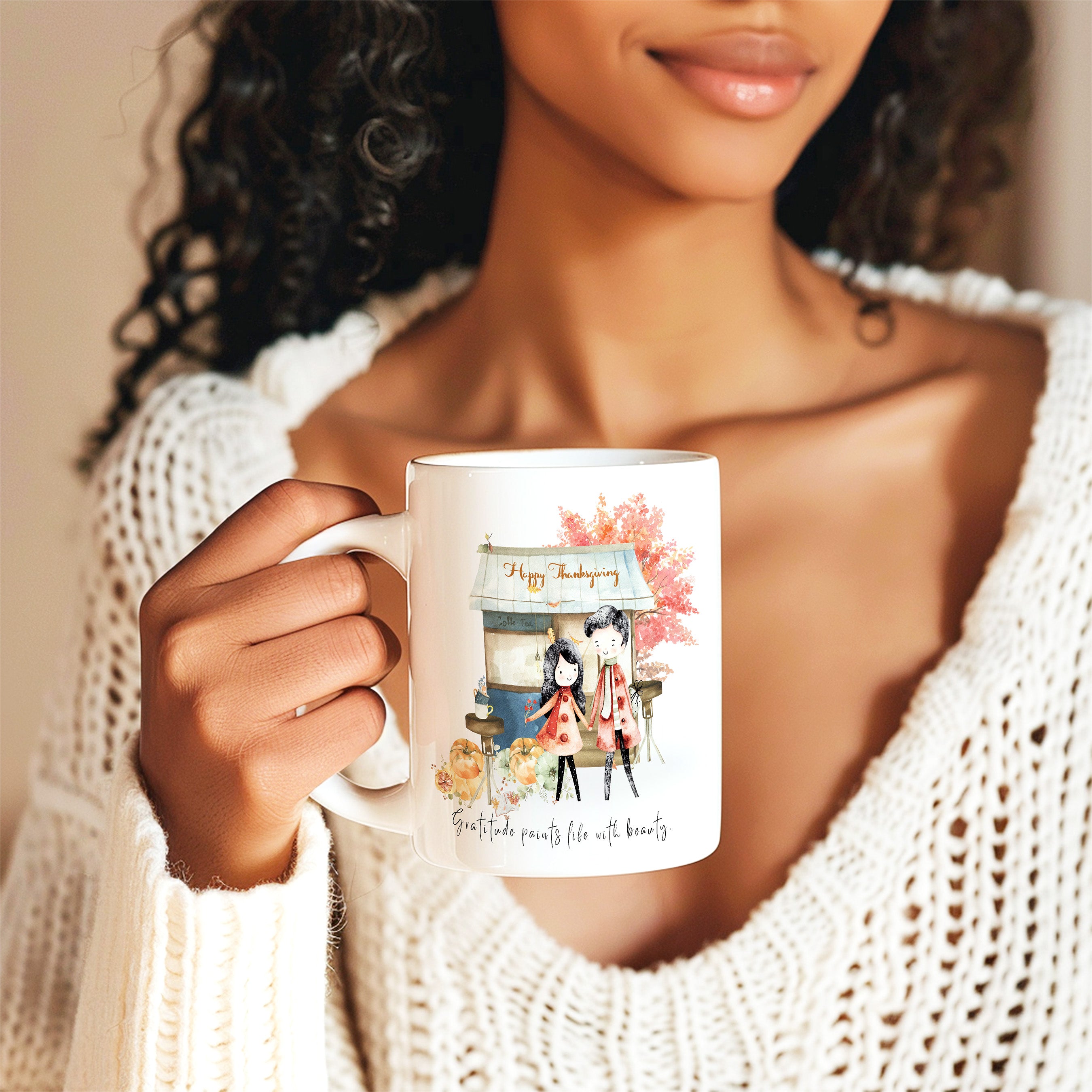 Thanksgiving Gratitude White Coffee Mug Cup