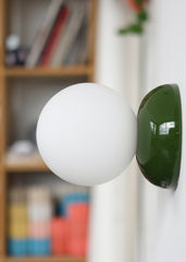 Monroe Ceramic Wall Sconce Lamp with Glass Shade - Handmade in USA