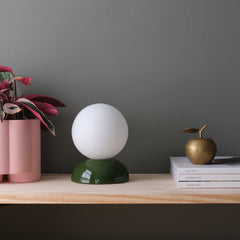 Monroe Ceramic Table Lamp with Glass Shade - Handmade in USA