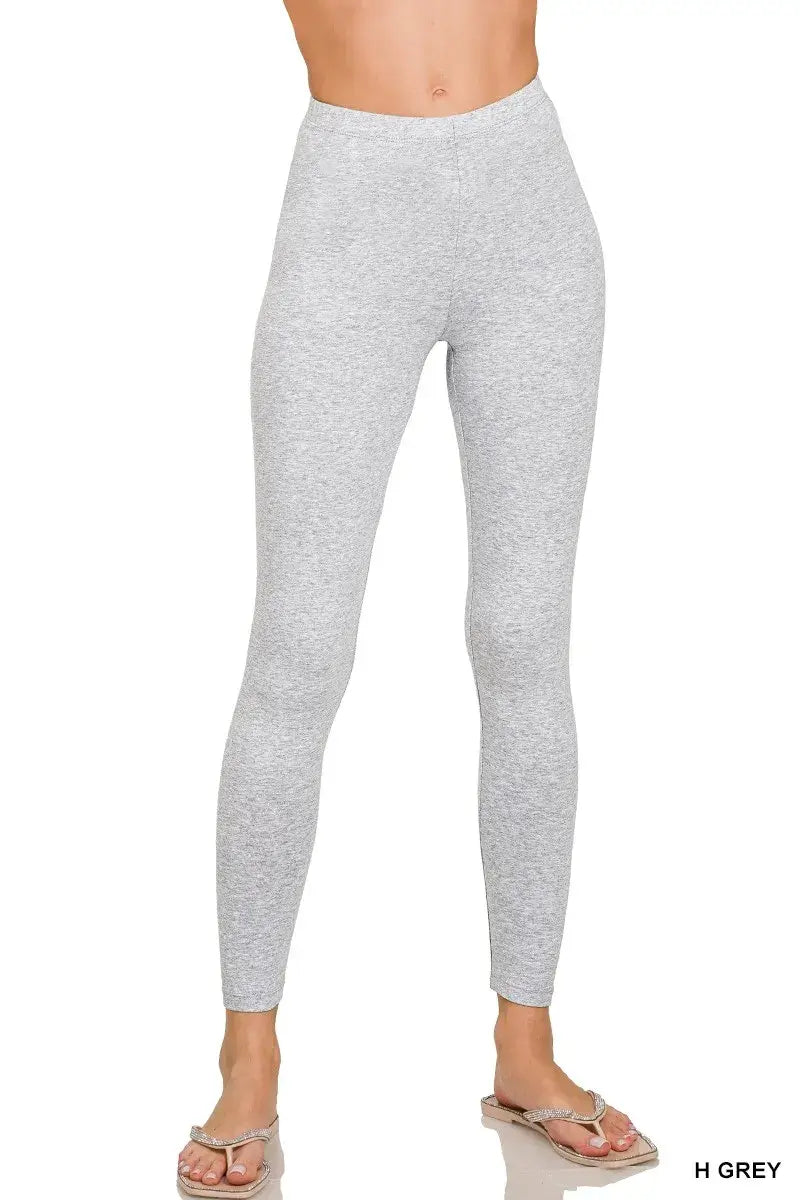 Grey Premium Cotton Full Length Leggings - Comfort & Style, Leggings, $ 17.00, A Moment Of Now™