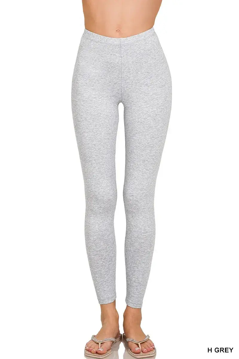 Grey Premium Cotton Full Length Leggings - Comfort & Style, Leggings, $ 17.00, A Moment Of Now™