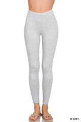 Grey Premium Cotton Full Length Leggings - Comfort & Style, Leggings, $ 17.00, A Moment Of Now™