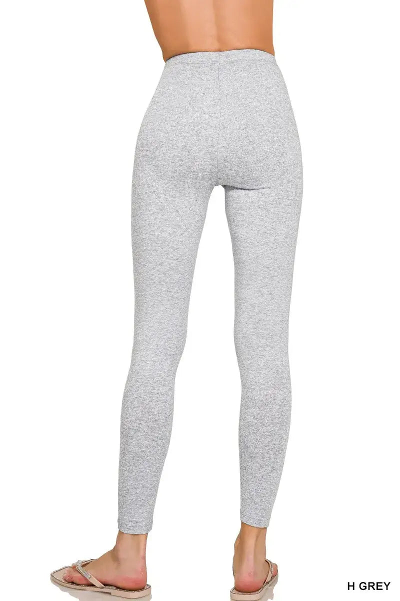 Grey Premium Cotton Full Length Leggings - Comfort & Style, Leggings, $ 17.00, A Moment Of Now™