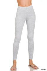Grey Premium Cotton Full Length Leggings - Comfort & Style, Leggings, $ 17.00, A Moment Of Now™
