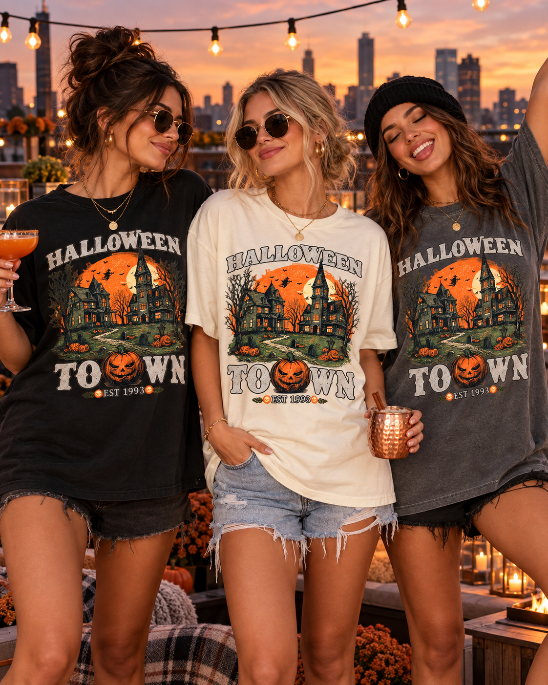 Halloween Town Vintage Tee — Haunted Pumpkin Village Graphic T-Shirt