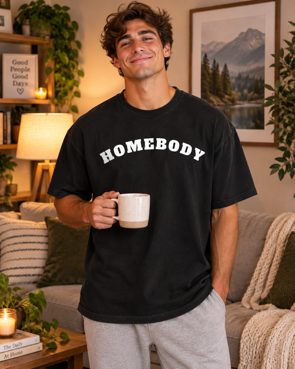 Homebody T-Shirt — Comfort Colors® Graphic Tee, Cozy Loungewear Shirt