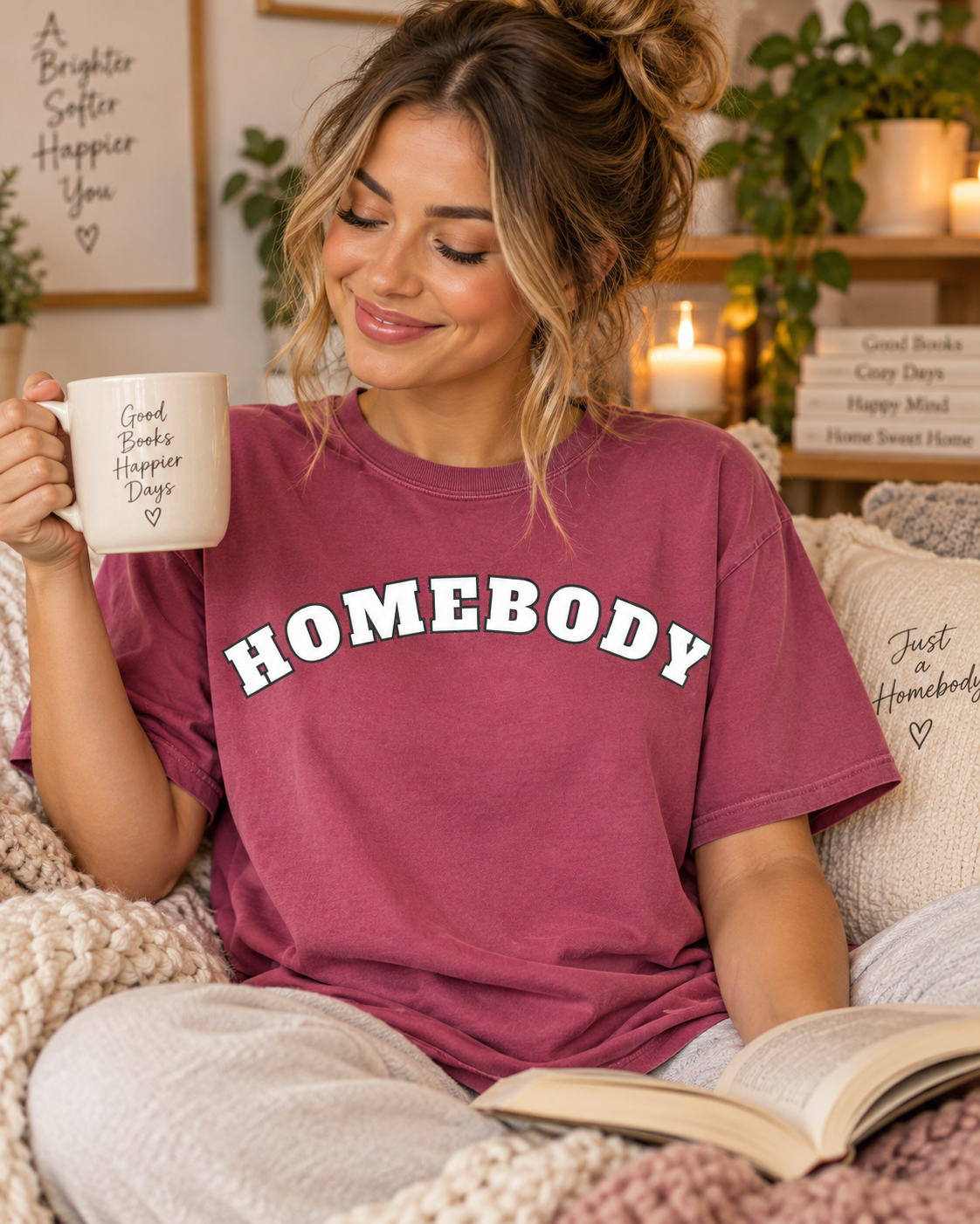 Homebody T-Shirt — Comfort Colors® Graphic Tee, Cozy Loungewear Shirt